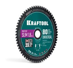 KRAFTOOL Slim multi cut 210 х 30 x 1.8 мм, 80Т, диск пильный по дереву (36957-210-30-80) - 1