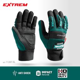 KRAFTOOL EXTREM, XL, для тяжелых мех. Работ, антивибрационные, с резиновыми накладками, профессиональные комбинированные перчатки (11287-XL) - 3