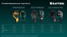 KRAFTOOL EXTREM, XL, для тяжелых мех. Работ, антивибрационные, с резиновыми накладками, профессиональные комбинированные перчатки (11287-XL) - 7