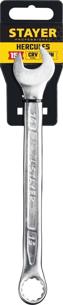 STAYER HERCULES, 15 мм, комбинированный гаечный ключ, Professional (27081-15) - 2