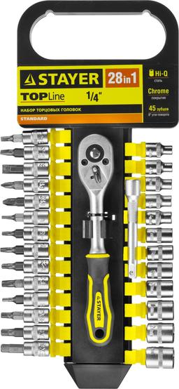 STAYER RSS 28S, 28 предм., (1/4"), набор торцовых головок и бит-головок (27754-H28) - 1