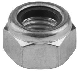 Гайка шестигранная, DIN 985, самостопорящаяся, с нейлоновым кольцом, M6, 1000 шт, кл. пр. 8, оцинкованная, KRAFTOOL - 1