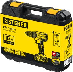 STEHER 16 В, 35 Н·м, 1 АКБ (2 А·ч), дрель-шуруповерт, кейс (CD-160-1) - 3