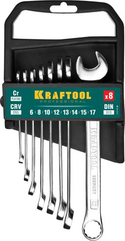 KRAFTOOL 8 шт, 8 - 19 мм, набор комбинированных гаечных ключей (27079-H8C) - 2