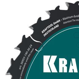 KRAFTOOL Slim wood cut 190 х 30 x 1.6 мм, 24Т, диск пильный по дереву, (36955-190-30-24) - 3
