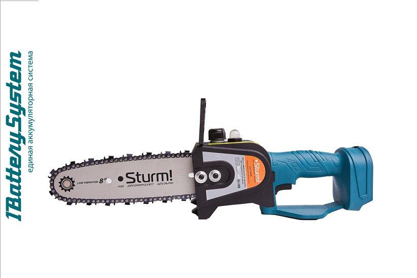 CSC1808BL Аккумуляторная цепная пила б/щ Sturm!, 18 В, 1BatterySystem, шина 20 см, без ЗУ и АКБ