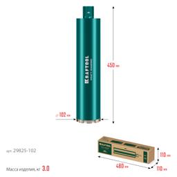 KRAFTOOL DIAMOND 102 мм (450 мм, 1 1/4″, лазерная сварка сегментов), Алмазная Коронка по железобетону (29825-102) - 3