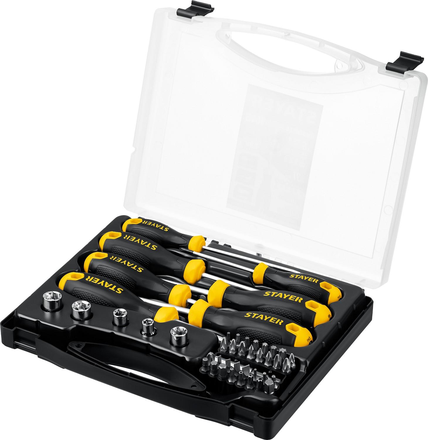 STAYER Max Range Pro, 32 предм., набор отверток с насадками (25134-H18)