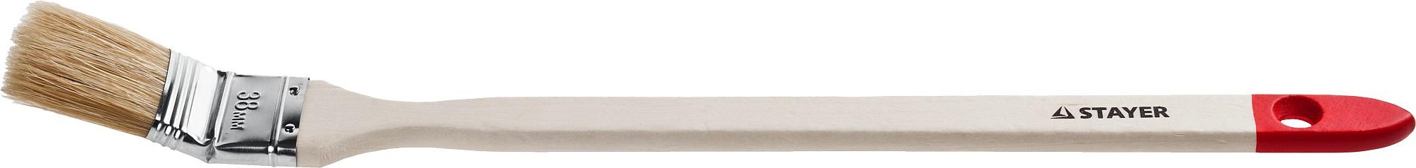 STAYER UNIVERSAL, 38 мм, 1,5", светлая натуральная щетина, деревянная ручка, все виды ЛКМ, радиаторная кисть , радиаторная кисть (0112-38)