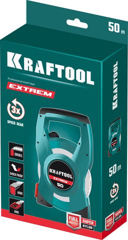KRAFTOOL 50 м, геодезическая стальная мерная лента (34185-50) - 3