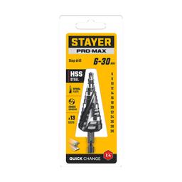 STAYER Pro-Max 6-30мм, 13 ступеней, винтовая спираль, сверло ступенчатое (29661-6-30-13) - 2