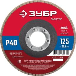 ЗУБР 125 x 22.2 мм, P40, КЛТ, круг лепестковый торцевой (36593-125-40) - 1