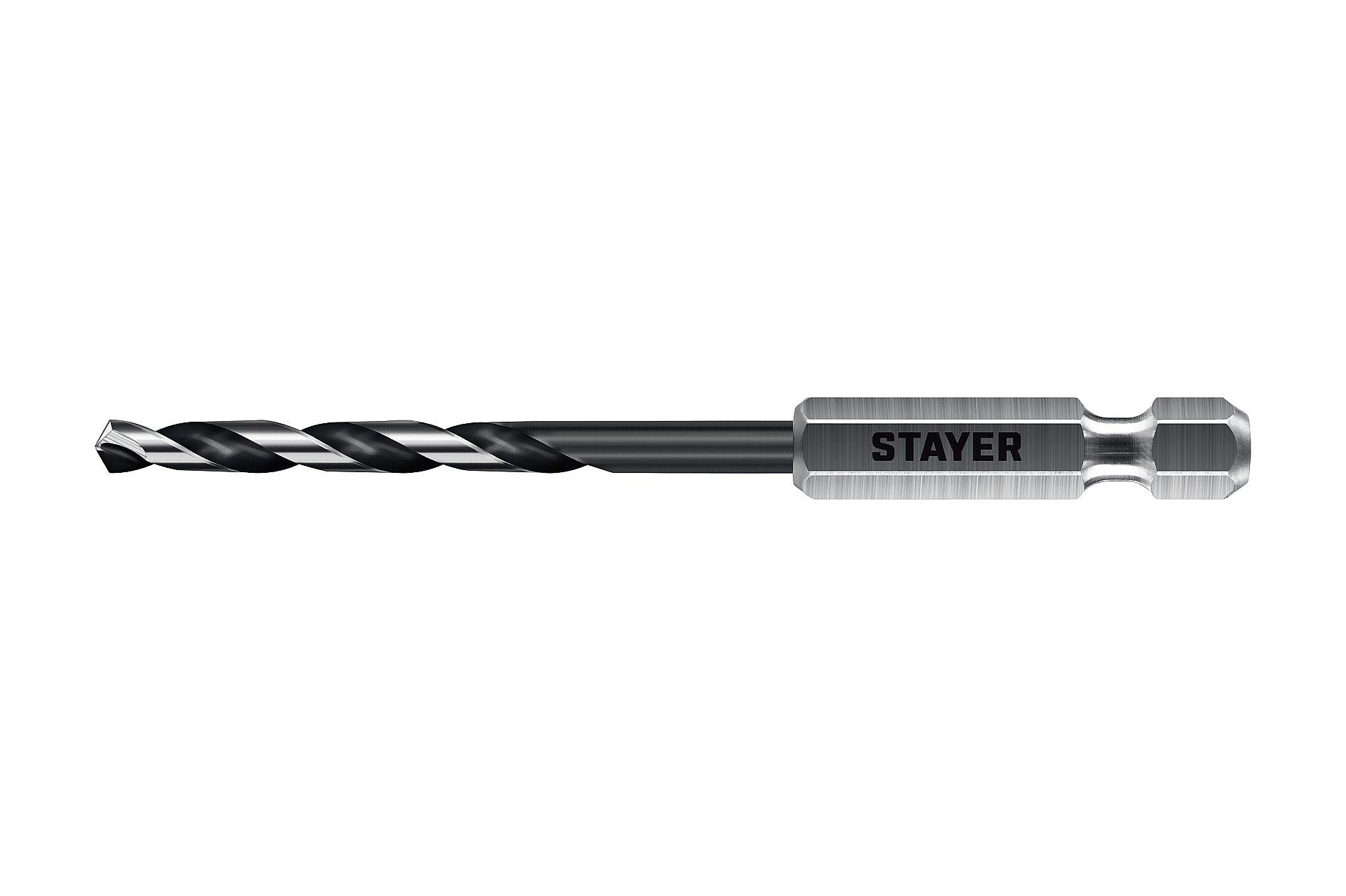 STAYER НЕХ-1/4″, d 3.2 х 89 мм, сверло по металлу для винтовёртов и шуруповертов IMPACT READY (29603-3.2)