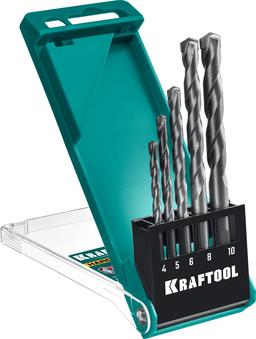 KRAFTOOL Hard, 5 шт: 4-5-6-8-10 мм, набор сверл по по твёрдым материалам, 29177-H5 - 1