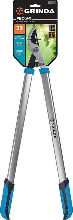 GRINDA PL-740, длина 740 мм, лезвия из высокоуглеродистой закаленной стали, алюминиевые рукоятки, большой плоскостной сучкорез, PROLine (424519) - 2