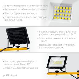 STAYER LED-MAX, 2 х 30 Вт, 6500 К, IP 65, 1.6 м, светодиодные прожекторы на штативе (56925-2-30) - 5