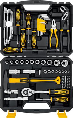STAYER UNIVERSAL 83, 83 предм., (1/2"+ 1/4"), универсальный набор инструмента, Professional (27710-H83) - 1