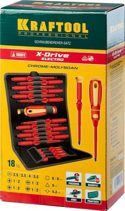 KRAFTOOL Х-Drive Electro, 18 предм, набор высоковольтных отверток (220092-H18) - 3