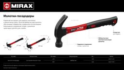 MIRAX 450 г, молоток-гвоздодёр столярный с фиберглассовой рукояткой (20231-450) - 4