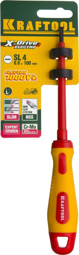 KRAFTOOL SL4 х 100 мм, высоковольтная отвертка (250083-4.0-100) - 2