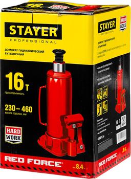 STAYER RED FORCE, 16 т, 230 - 460 мм, бутылочный гидравлический домкрат, Professional (43160-16) - 4