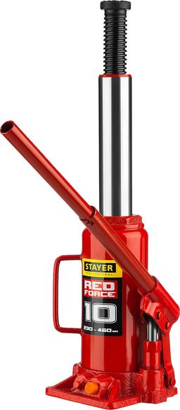 STAYER RED FORCE, 10 т, 230 - 460 мм, бутылочный гидравлический домкрат, Professional (43160-10) - 4