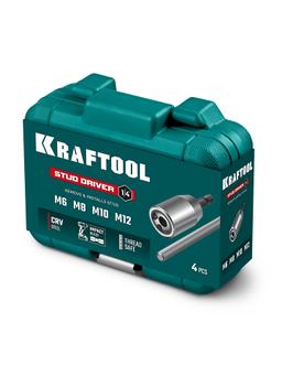 KRAFTOOL STUD DRIVER, 4 шт, М6, М8, М10, М12, набор ударных шпильковертов (26199) - 2