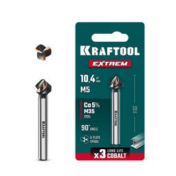 KRAFTOOL EXTREME Со5-А, d 10.4х6х50 мм, Z3, 90°, сталь M35, U-образная спираль, зенковка (29734-5) - 1