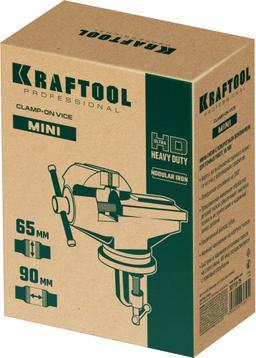 KRAFTOOL Mini, 65 мм, стальные настольные тиски (32713-75) - 3