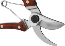 GRINDA P-17, 195 мм, из нержавеющей стали, с деревянными рукоятками, цельнокованый компактный плоскостной секатор, PROLine (423417) - 4