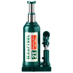 KRAFTOOL DOUBLE RAM, 2 т, 170 - 380 мм, с увеличенным подъемом, двухштоковый бутылочный домкрат (43463-2) - 2