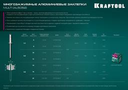 KRAFTOOL Multi (Al5052), 4.0 x 12 мм, 1000 шт, многозажимные алюминиевые заклепки (311702-40-12) - 6