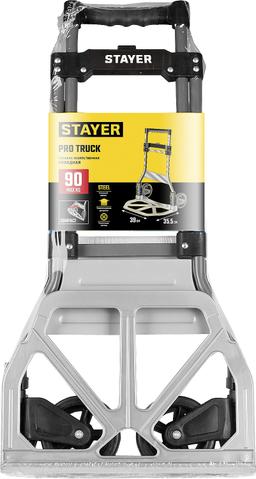 STAYER PROTruck, до 90кг, каркас из стали, платформа из алюминия, платформа 39х28см, колеса d13см, вес 4кг, складная хозяйственная тележка (38755-90) - 2