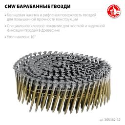 ЗУБР CNW 32 х 2.1 мм, барабанные гвозди рифленые, 14700 шт (305382-32) - 3