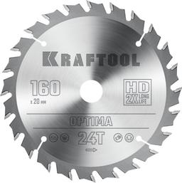 KRAFTOOL Optima, 160 х 20 мм, 24Т, пильный диск по дереву (36951-160-20) - 1