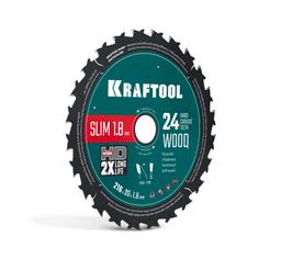 KRAFTOOL Slim wood cut 216 х 30 x 1.8 мм, 24Т, диск пильный по дереву, (36955-216-30-24) - 1