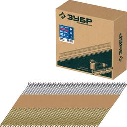 ЗУБР SN34 (D34) 83 х 3.1 мм, реечные гвозди рифленые оцинкованные, 3000 шт (305399-83) - 1