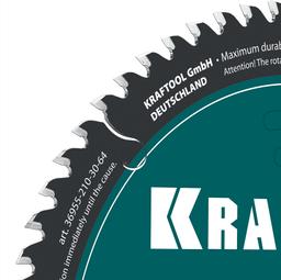 KRAFTOOL Slim wood cut 210 х 30 x 1.8 мм, 64Т, диск пильный по дереву, (36955-210-30-64) - 3