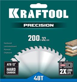KRAFTOOL Precision, 200 х 32 мм, 48Т, пильный диск по дереву (36952-200-32) - 2