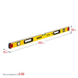 STAYER PRO STABIL, 1200 мм, усиленный профиль, уровень с поворотным глазком, Professional (3471-120) - 3