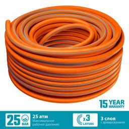 GRINDA FLEX 3, 1/2", 50 м, 25 атм, из термоэластопласта, трёхслойный, армированный, гибкий, поливочный шланг, PROLine (429008-1/2-50) - 3