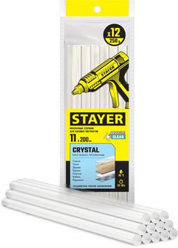 STAYER Cristal, 11 х 200 мм, 12 шт, прозрачные, универсальные клеевые стержни Professional (0682-12) - 1