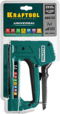 KRAFTOOL Universal, 7-в-1: 53 (A/10/JT21) 23GA (6 - 14 мм)/140 (G/11/57) 20GA (8 - 14 мм)/13/53F/36/500, универсальный легкий степлер (31524) - 3