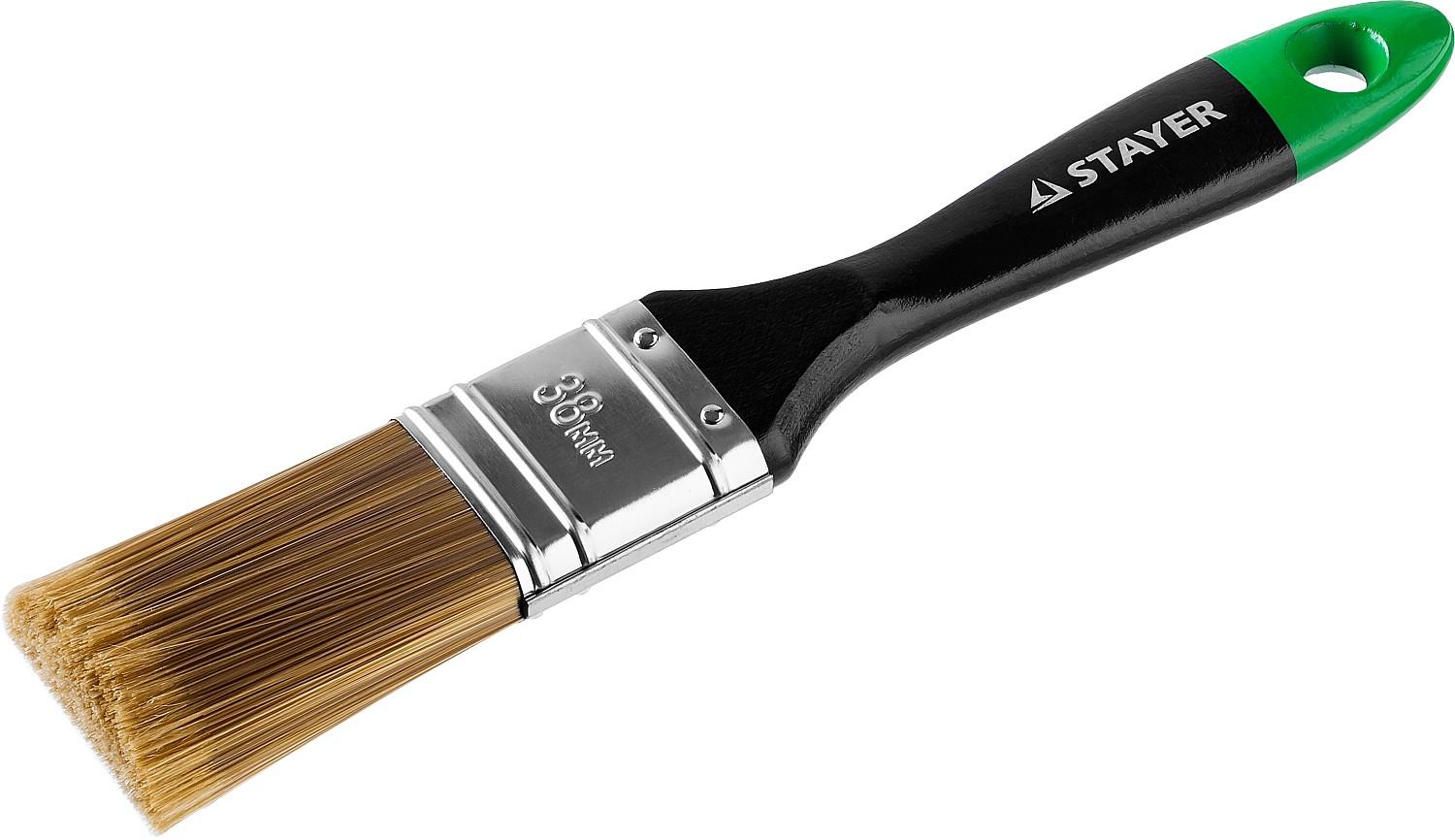 STAYER UNIVERSAL-ARTEX, 38 мм, 1.5", искусственная щетина, деревянная ручка, для высокотекучих ЛКМ, плоская кисть (0106-038)
