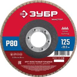 ЗУБР 125 x 22.2 мм, P80, КЛТ, круг лепестковый торцевой (36593-125-80) - 1